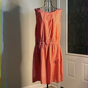 Feathers Pink/ Orange Chevron Dress